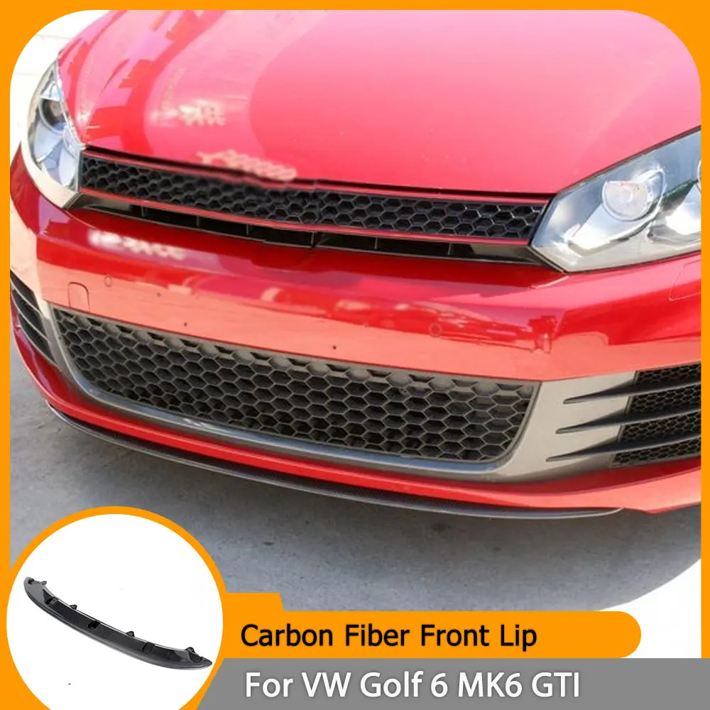 

Carbon Fiber Car Front Bumper Lip Spoiler For Volkswagen VW Golf 6 MK6 GTI 2010-2015 FRP Black Bumper Lip Guard