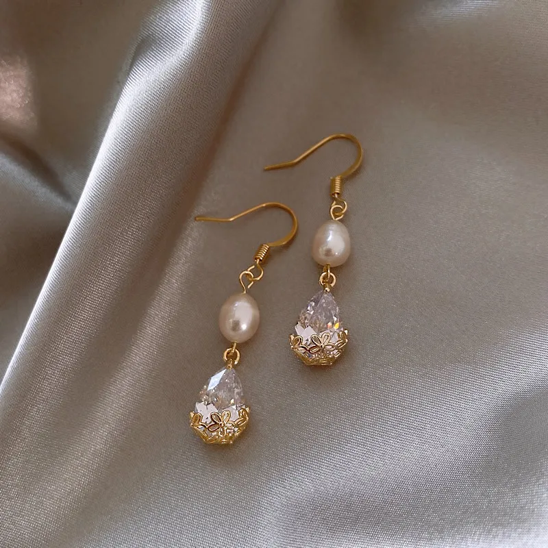 

Fashion Crystal Water Drop Tassel Earrings for Women Temperament Colorful Long Earrings Bridal Wedding Party Jewelry Gifts