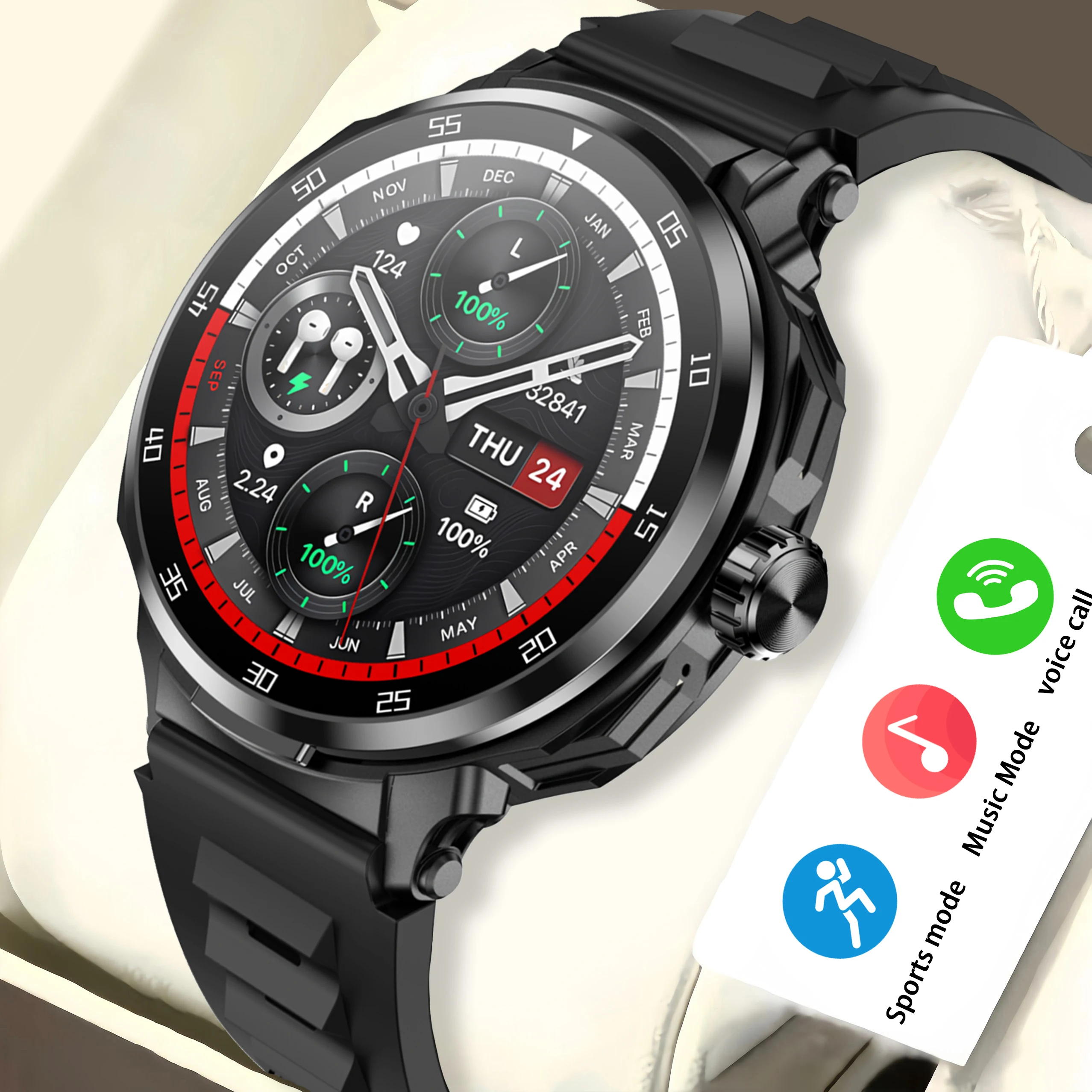 2024 New Men's Smartwatch, built-in Headphones, Magnetic Charging, NFC 1.46-inch Screen, Heart rate Monitoring men's smartwatch