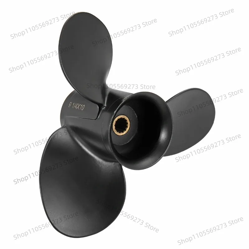 Replacement Aluminum Alloy Outboard Propeller For Evinrude Johnson BRP 8-15HP 13 Splines Black 3 Blades 174950 778772 9.25x10