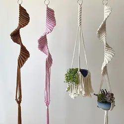 Boho Macrame pojemnik na rośliny ręcznie tkane 100% bawełna doniczka torba z siateczką wieszak wiszący kosz dla rośliny doniczkowe Bonsai Home Decor