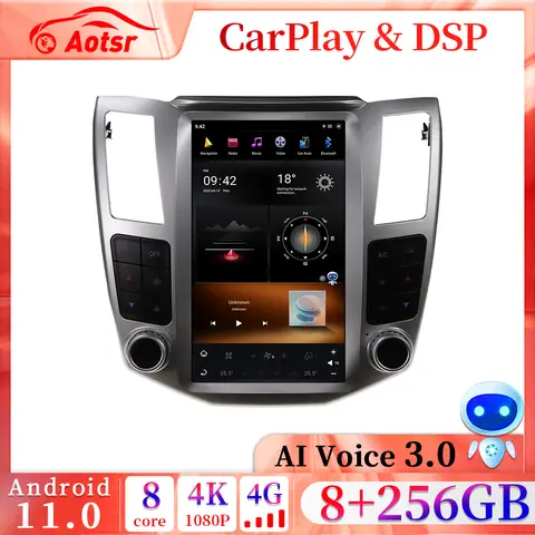 Radio de coche con pantalla táctil de 12 "para Lexus RX RX300 RX330 RX350 RX400H 2004 - 2008 GPS Carplay Android 13,0 reproductor Multimedia unidad principal