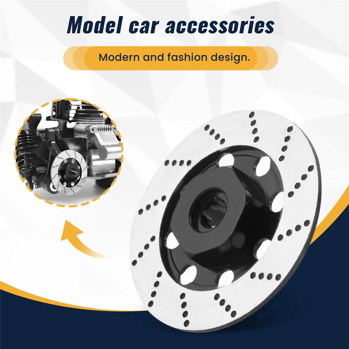LALA 4 قطع قرص فرامل معدني صندوق حافة عجلة محول سداسي معدني 12 مم لقطع غيار سيارات RC للسباق على الطرق الوعرة 1/10 D4، أسود