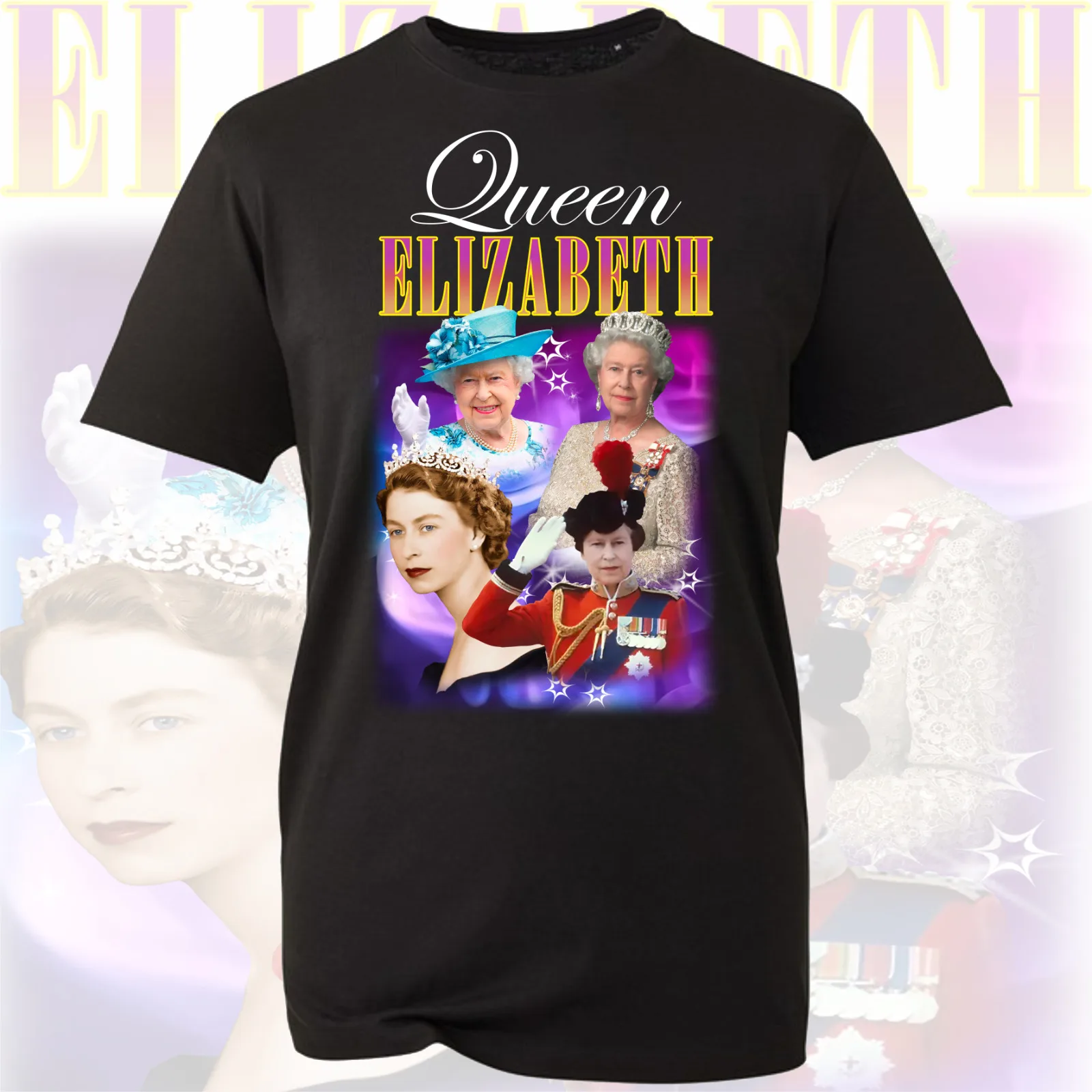 Queen Elizabeth Bootleg T-Shirt, British Queen Anniversary, Her Majesty, Queen