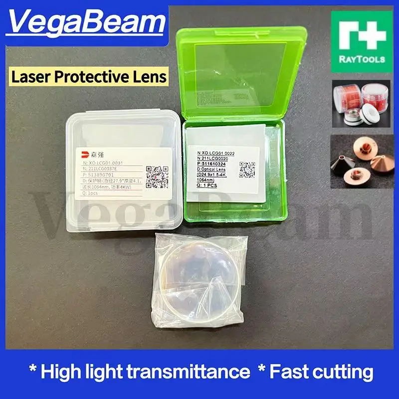 

Raytools Original Laser Protective Windows Lens 27.9x4.1 37x7 Optical Protection Fused Silica for Fiber Cutting Machine head len