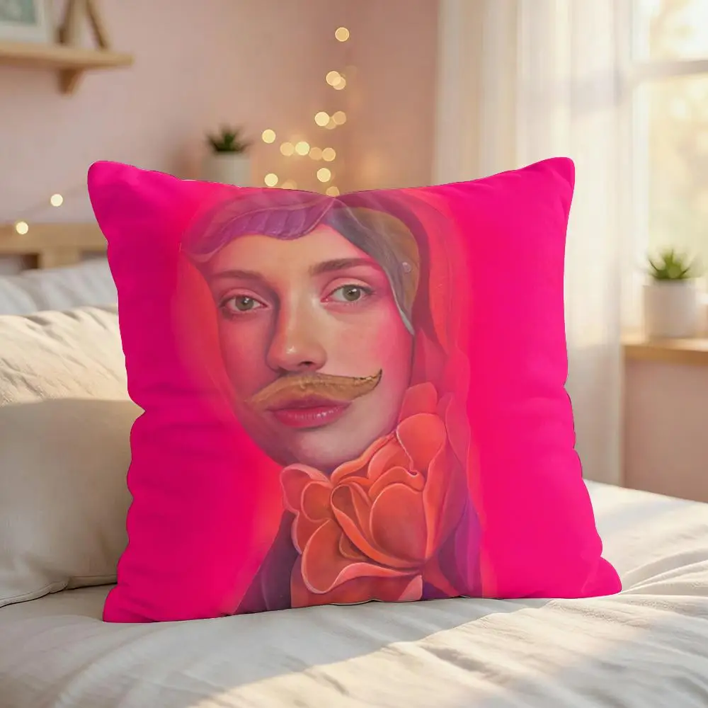 N-Natasha Lelenco Abstract Art Cushion Cover Silky Short Plush Invisible Zipper Dustproof Sofa Pillow Case For Home Decor