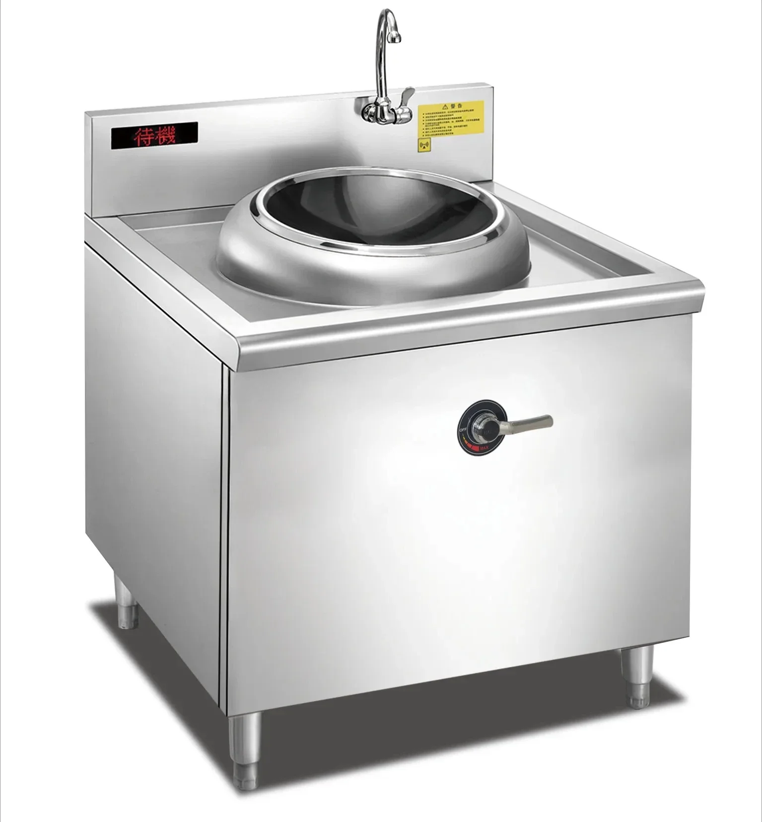 Commercial High-Power Single Burner Induction Wok Stove Cooker Stainless Steel Asian Kitchen Equipment