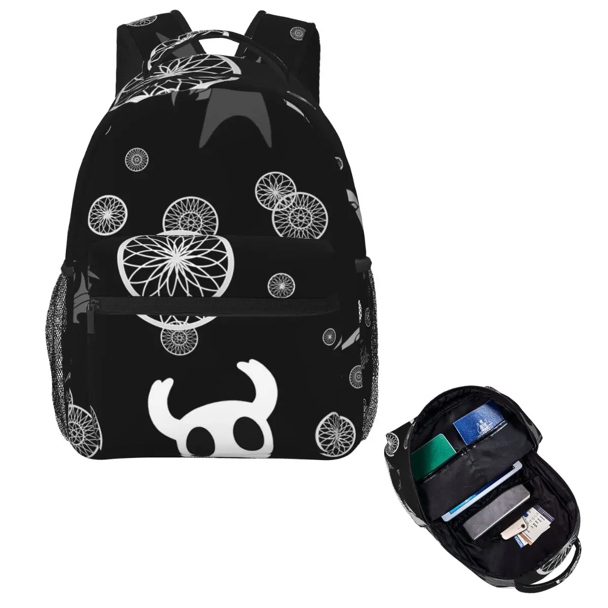 Hollow Knight Pattern Student Backpack School Bag Hiking Travel Daypack for Boys Girls Fashion Bookbag Shoulder Bags