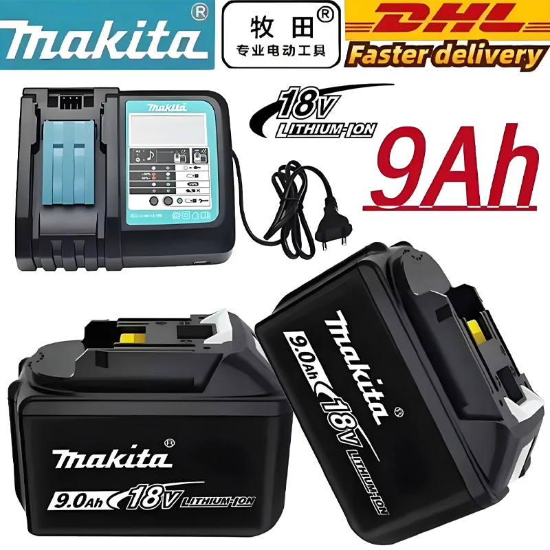 

Genuine Makita 18V 9Ah 6Ah 5Ah Rechargeable Battery Makita Power Tools Li-ion Replacement 18v Battery+charger+electric drill