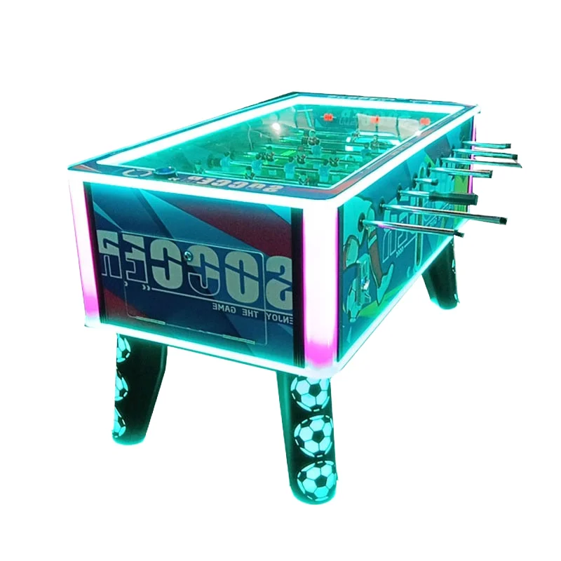 2-Player Coin-Operated Metal Football Desk Game Foot Soccer Table for Parties or Interactions English Language