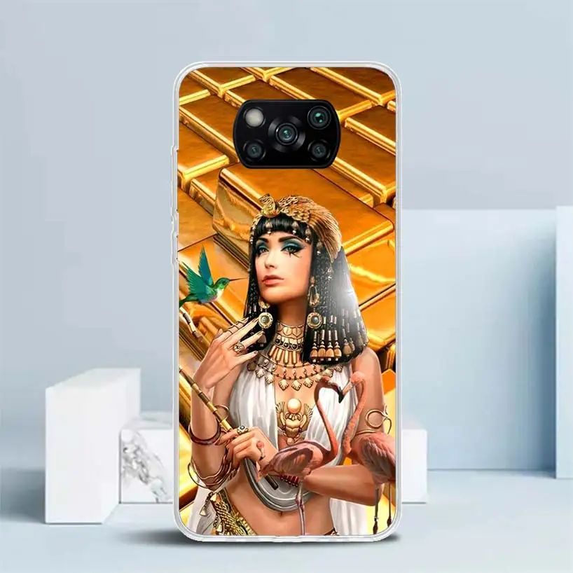 Pharaoh Ancient Egypt Cleopatra Soft Cover for Xiaomi Poco X5 Pro X4 Gt X3 Nfc M5S Print Phone Case M4 M3 M2 F3 F2 F1 Mi Note 10