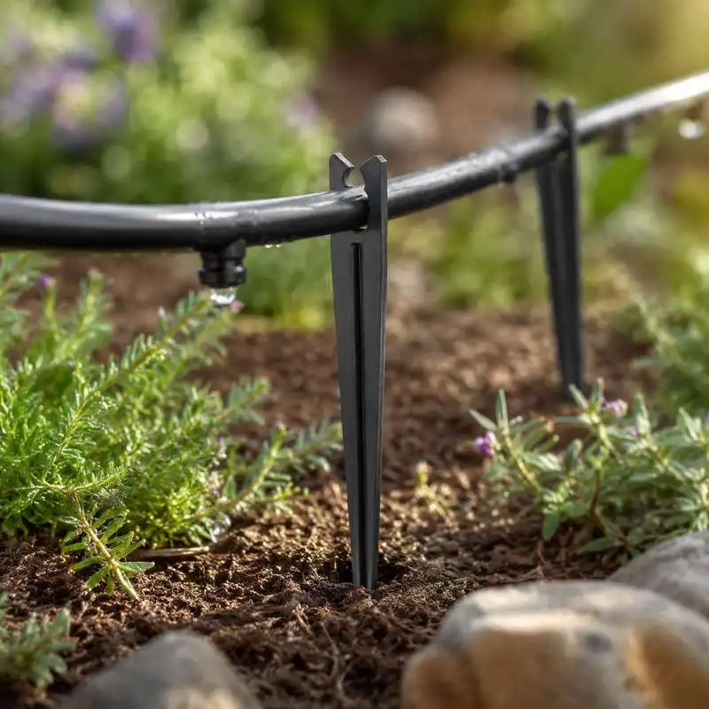 Drip Irrigation Nozzle Line Stake Ground Insert Pipe Spike Support For Garden Watering Hose Nozzle Fixing