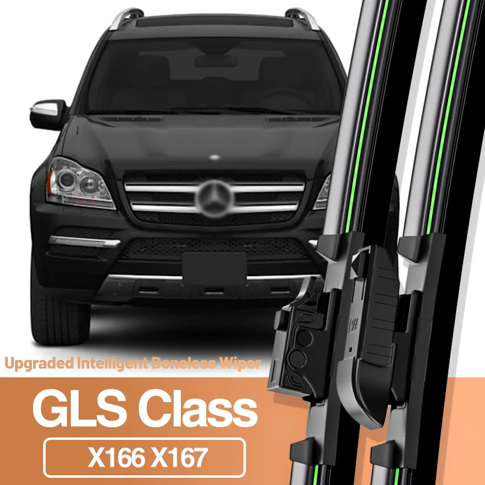 2pcs For Mercedes Benz GLS Class X166 X167 2015-2023 Front Windshield Wiper Blades Windscreen Window Accessories 2016 2018