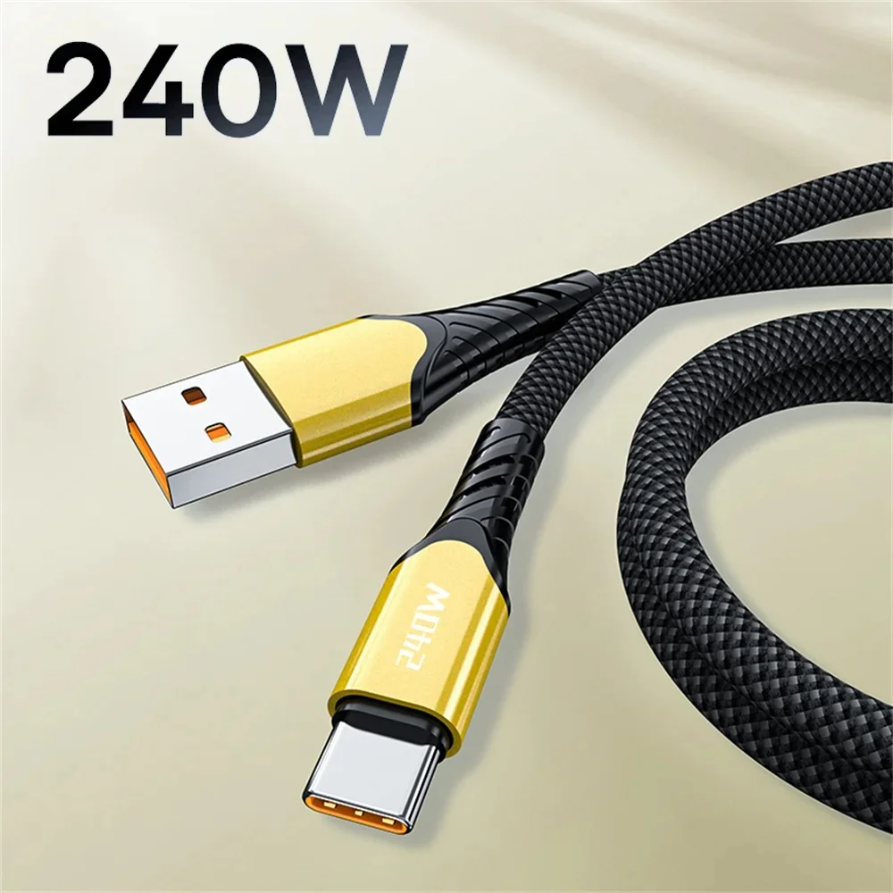 PD 240W Type-C kabel, snellaadkabel voor telefoon, datakabel voor iPhone 16, Samsung, Xiaomi, Huawei, USB-C naar USB-C snellaadkabel