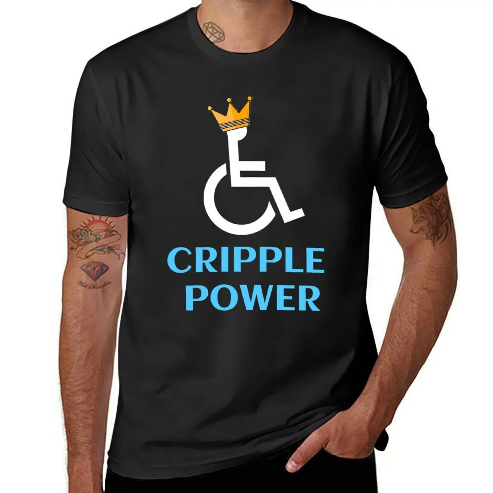 Cripple Power T T-Shirt sports fans korean fashion Short sleeve tee tops mens clothing