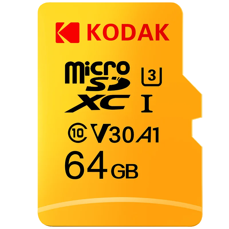 Kodak Micro SD Card Memory Card Class 10 64GB U3 4K High Speed Cartao De Memoria Flash Memory TF Mecard C10