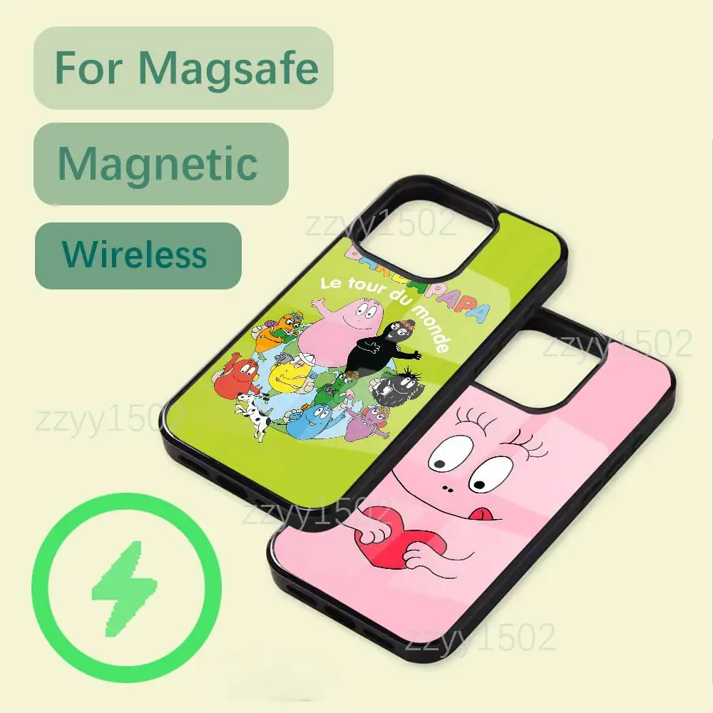 

Cute B-BarbapapaS Phone Case For iPhone 17,16,15,14,13,12,11,Pro,Max,Plus,Mini,SE4,E Magsafe Wireless Charging