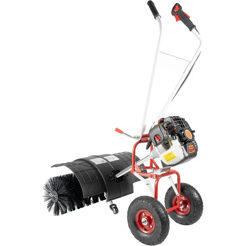 

2.5HP 52CC Gas Lawn Sweeper, 10500RPM High-Speed Push Broom for Grass, Sidewalks, and Artificial Turf
