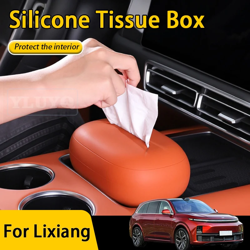 

Для Lixiang L7 L8 L9 подвесная сумка для хранения, коробка для салфеток автомобиля, силиконовая упаковка салфеток, аксессуары для модификации салона автомобиля