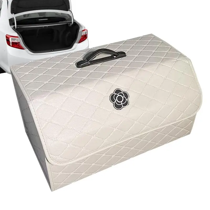 Car Trunk Organizer Box Large Capacity Stowing Tidying Auto Trunk Storage Boxes PU Leather  Folding For Emergency Storage Box