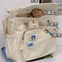 Bolso de hombro portátil de gran capacidad, sencillo y versátil para niñas, bolso cruzado para clase de estudiante