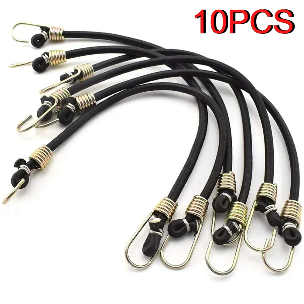 10 Stück robuste elastische Bungee-Seile mit Karabiner, Gepäckschnur, 30 cm, Gepäck-Verpackungsseile, Camping-Zubehör