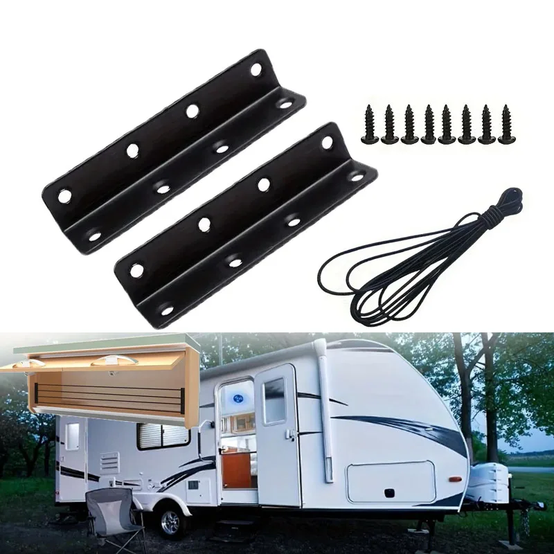 1SET RV Hanging Cabinet Protection Fence Metal Material Easy To Install394-Inch Elastic Rope Suitable For RV Trailer Conversion