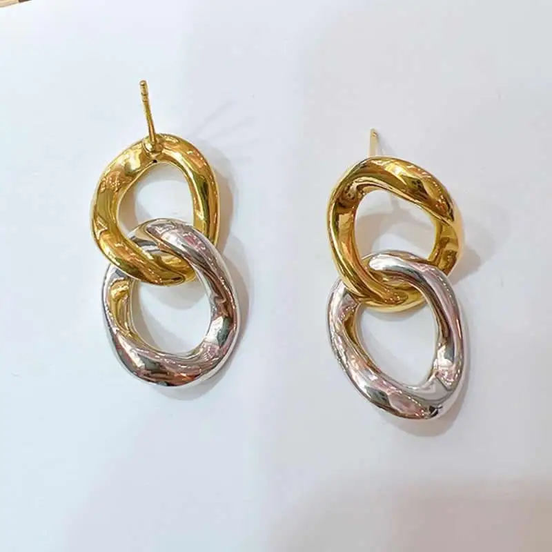 Pure 18K Yellow Gold Earrings Women AU750 Gold Dangle Earrings