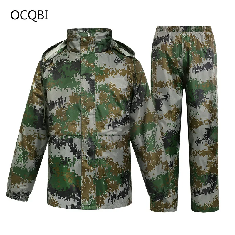 

Raincoat Men Rain Pant Adult Rain Jacket Camouflage Hiking Outdoor Raincoat Motorcycle Waterproof Clothing