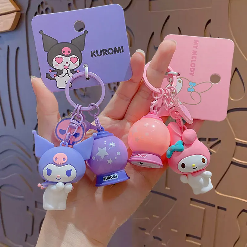 

Брелок для ключей Sanrio с блестящей планетой Hello Kitty Cinnamoroll My Melody Kuromi Мультяшные аксессуары для рюкзака сумка Подвеска подарок для девочек