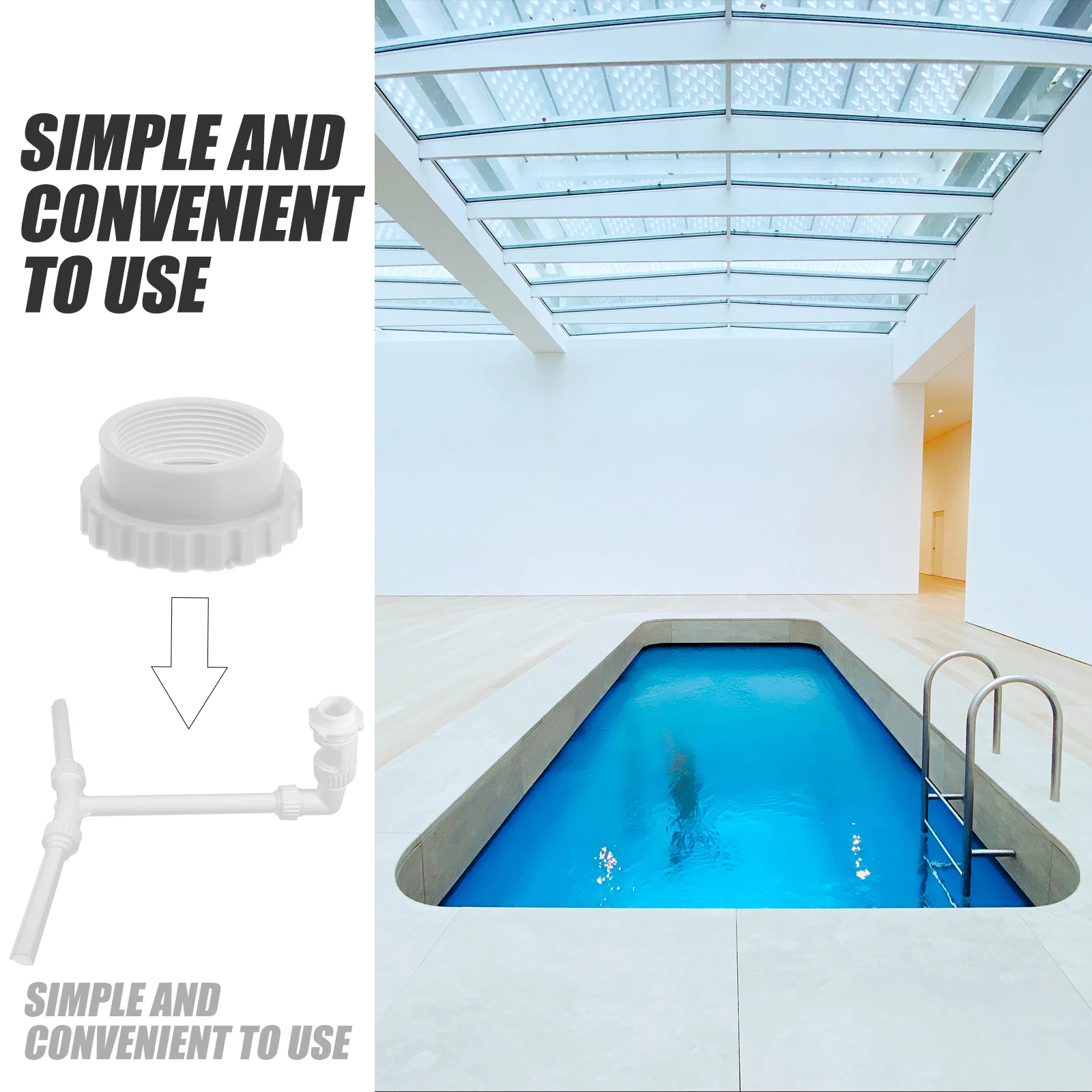 

Pool Fountain Plastic Adapter Connector for Above Ground and Inground Pools Garden Pond Fountain Supplies Pools Accessories