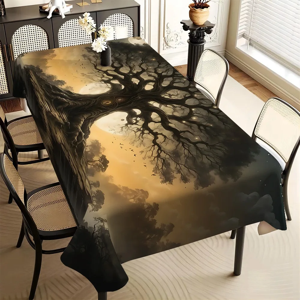 1pc of Tree of Life Element Tablecloth, Made of Soft Material, Decorative Tablecloth Suitable for Restaurants, Parties, Festival