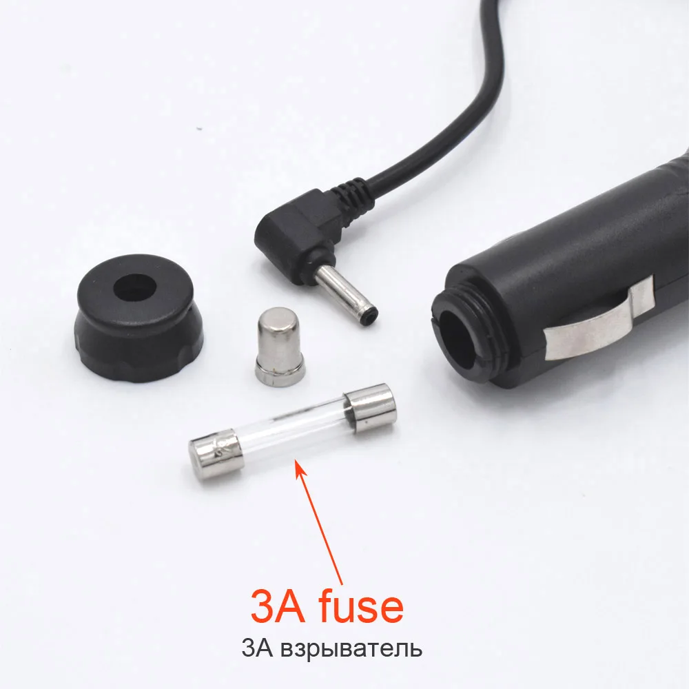 12V 1.5A Diameter Φ3.5mm Port Car Charger For Car Radar Detector DVR Camera GPS, Cable Length 1.2m (3.9ft)