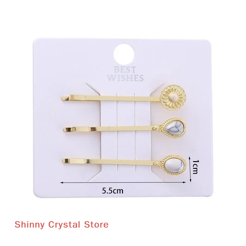 

New 2/3/6Pcs Chinese Style Turquoise Set: Square Heart Flower Drop Blue Turquoise White Turquoise Hairpin Accessories