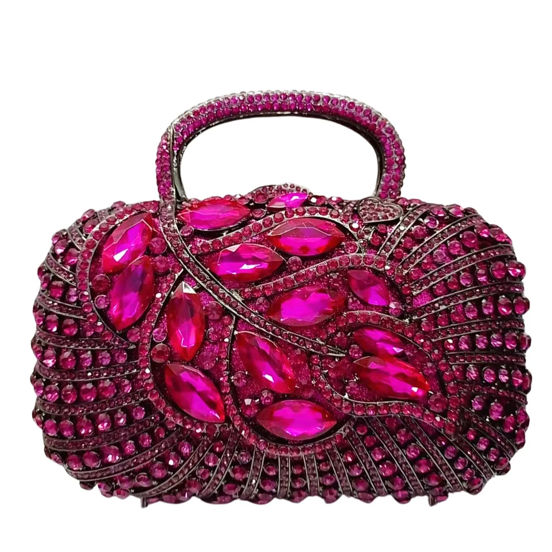 Diamond-encrusted Dinner Bag Empty Metal Hard Box Full Of Diamonds Crystal Bag Celebrity Banquet Handbag Bolso Diseñador De Lujo