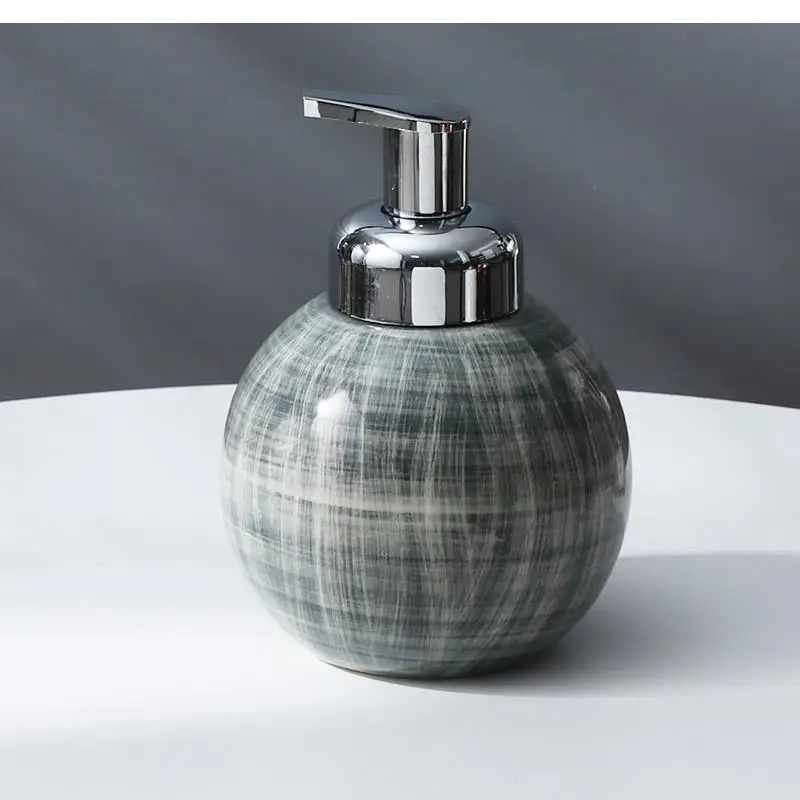 Round Soap Dispenser, Ceramic, Lotion Bottle, bathroom accessories, Shampoo Household, Hotel, Shower Gel, Empty Bottle