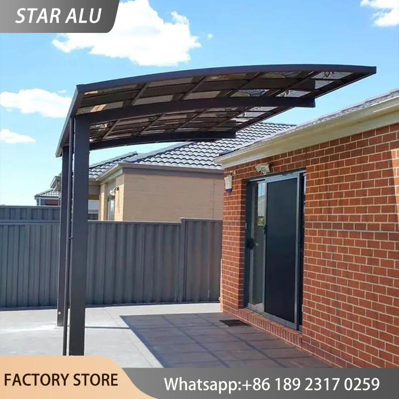 Heavy Duty Polycarbonate Carport Aluminum Frame Outdoor Sun Snow Shelter UV Protection Waterproof Vehicle Parking Garage
