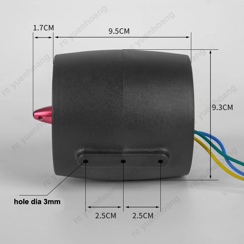 3547-320KV Waterproof Brushless Propulsion Motor 3S-6S 12-24V Underwater Thruster w 3-Blade Paddle for ROV Robotics RC Boat
