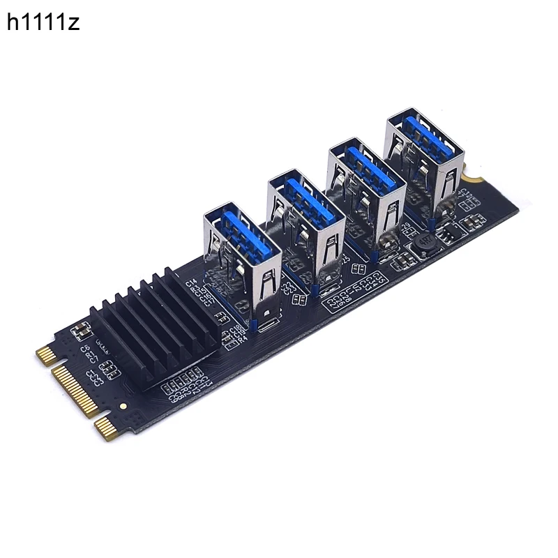 

M.2 Riser Card M2 NGFF NVME to PCIE PCI Express X16 1 to 4 USB 3.0 Slot Multiplier Hub Adapter For Antminer Bitcoin Miner Mining