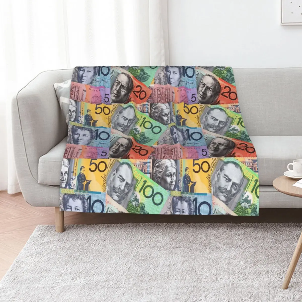 Australian Dollars Throw Blanket Moving Luxury Throw Sofa Throw Giant Sofa for babies Winter beds Blankets
