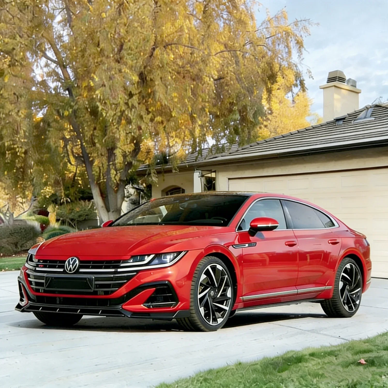 Mxton Style Car Front Splitter For Volkswagen Arteon R-Line Sedan Shooting Brake Mk1 Facelift 2020-2025 Bumper Canard Cover Trim