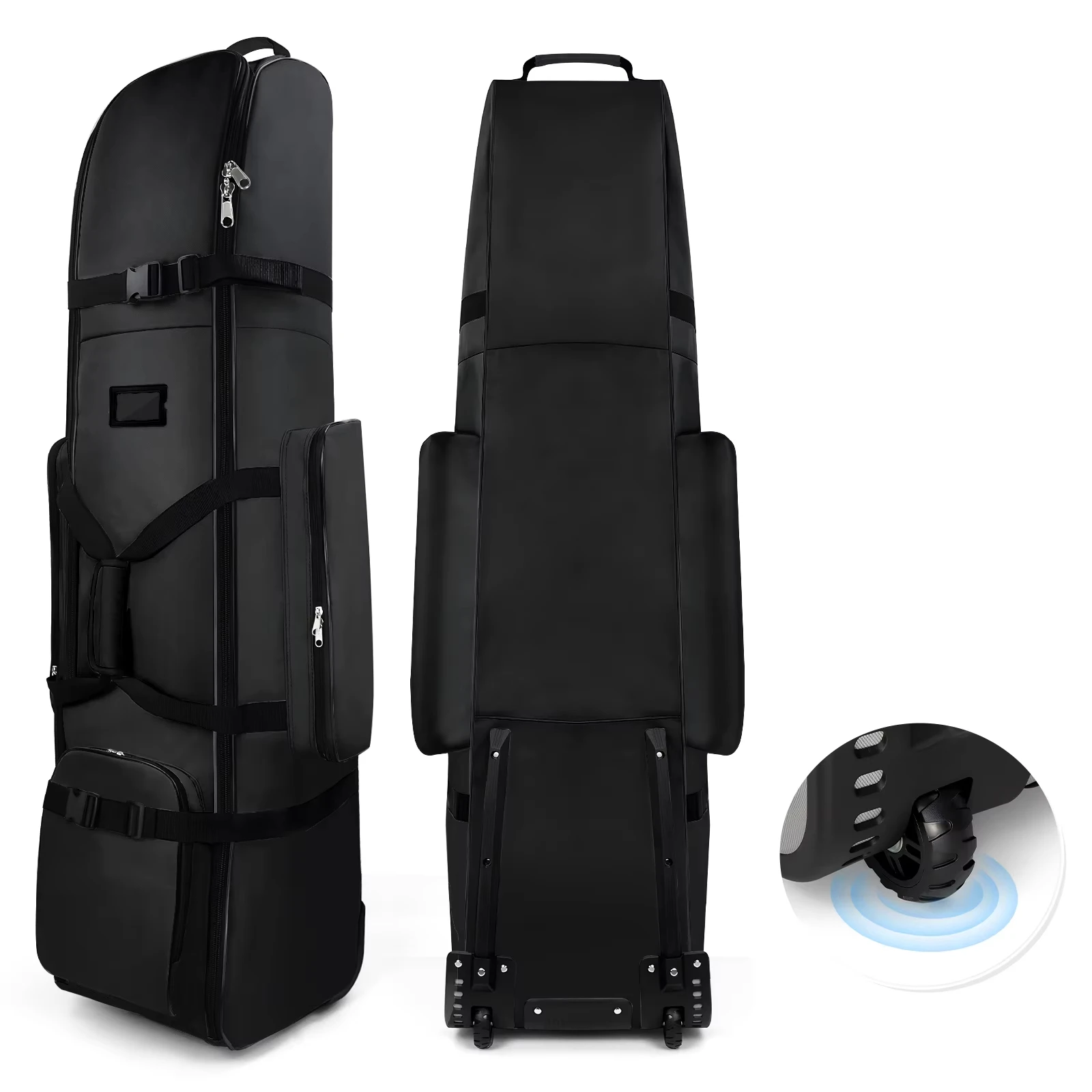 Golf Travel Bag Heavy Duty 900D Polyester Oxford Wear-Resistant Excellent Zipper With Wheel Soft Sided Foldable Golf Travel Case