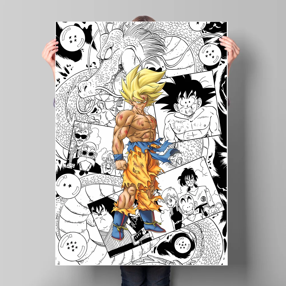 

Dragon Ball Super Saiyan Cool Character Decorative Painting Goku Power Up Scene Eye Catching Stunning Wall Decor for Living Room