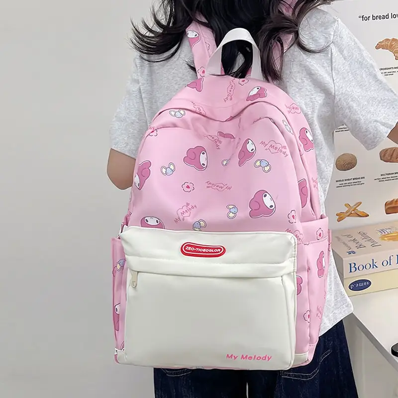 

Sanrioed Anime Hello Kitty My Melody Pochacco Large Capacity Backpack Cute Children Schoolbag Cartoon Student Shoulder Bag Gift