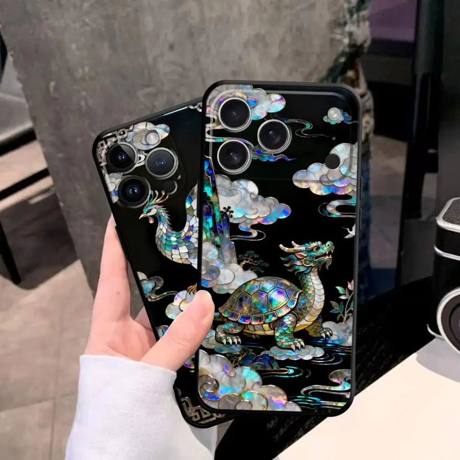 Tiger Green Dragon Printed Funda Phone Cover Phone Case for Apple iPhone 17 Pro Max 11 XR XS MAX 12 15 Pro 7 8 16 13 14 17e Air view 5