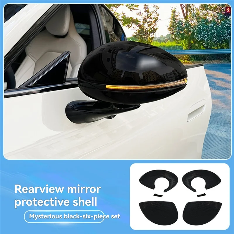 ABHY-Car مرآة الرؤية الخلفية غطاء الغطاء الواقي 6 قطعة مجموعة ل Xiaomi Su7 الجانب مرآة مقاومة للخدش تعديل الملحقات