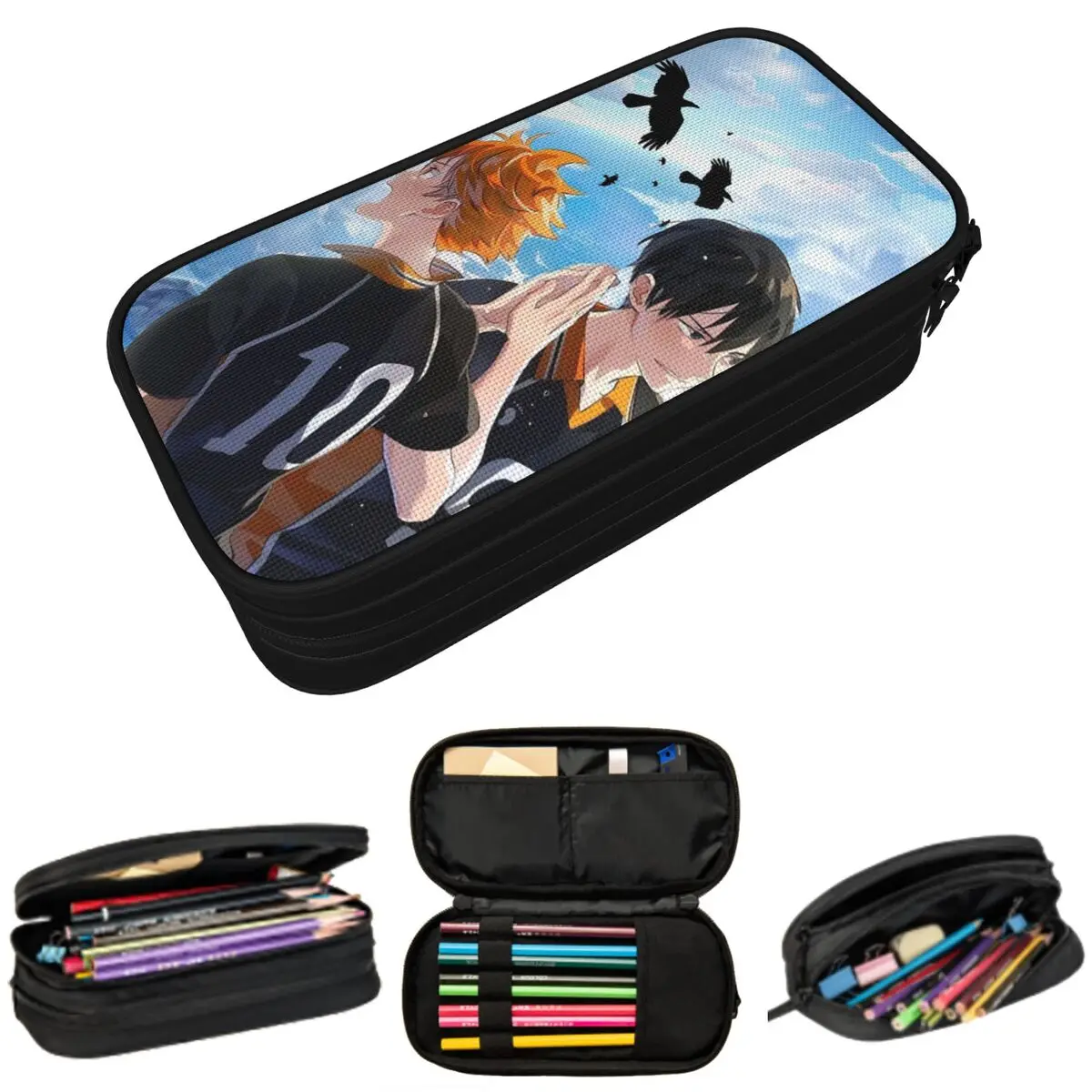 

Lovely Haikyuu Japanese Anime Pencil Case for Students Gifts Pen Box Pencil Bag Stationery Supplies Pen Holder Bag