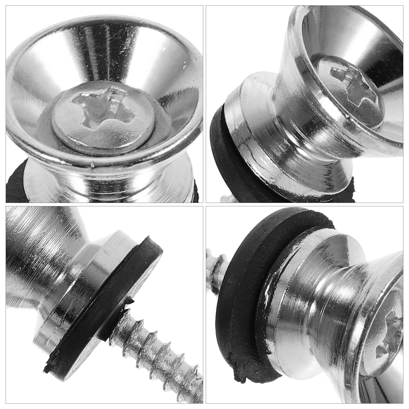 

20 Sets Tail Nail Acoustic Guitar Strap Lock Adapter Screw End Pin Electric Hardware Bass Pins Accessories Parts and