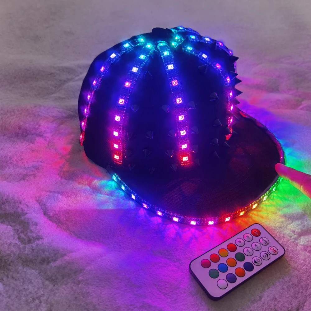 

Remote Control LED Glowing Cowboy Hat Change Colors Luminous Cap Men Women Bar Club Supplies Stage Performence Dance Costume