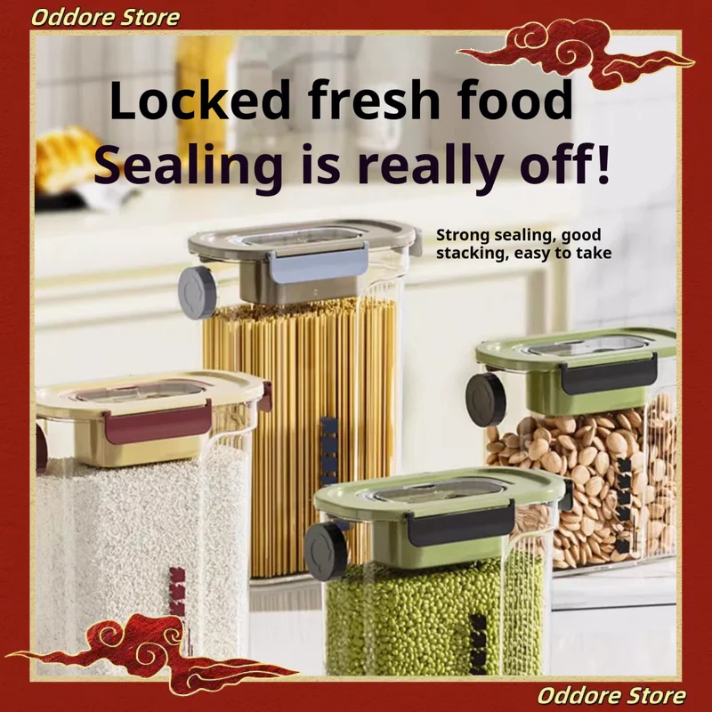 

New Food Grade Sealed Storage Jar Kitchen Organizer For Dry Goods Spices Nuts Grains Snacks Airtight Container For Home Use
